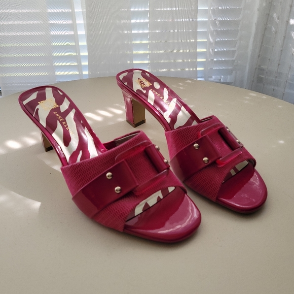 Anne Klein Hot Pink Buckle Zebra Pumps - Picture 4 of 5